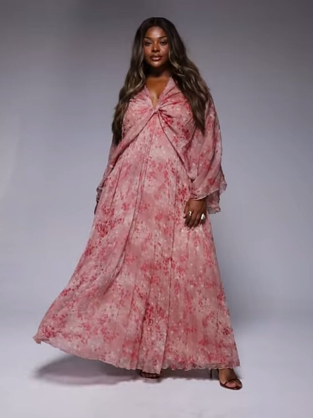 ASOS Curve Pink Floral Maxi Dress - Picture 3 of 3